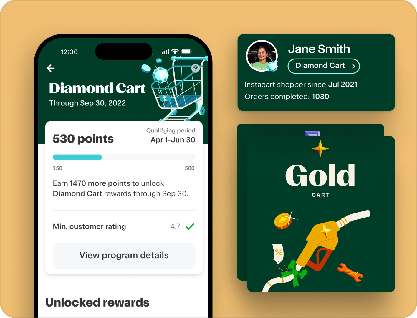 Cart Star achievement program mockup